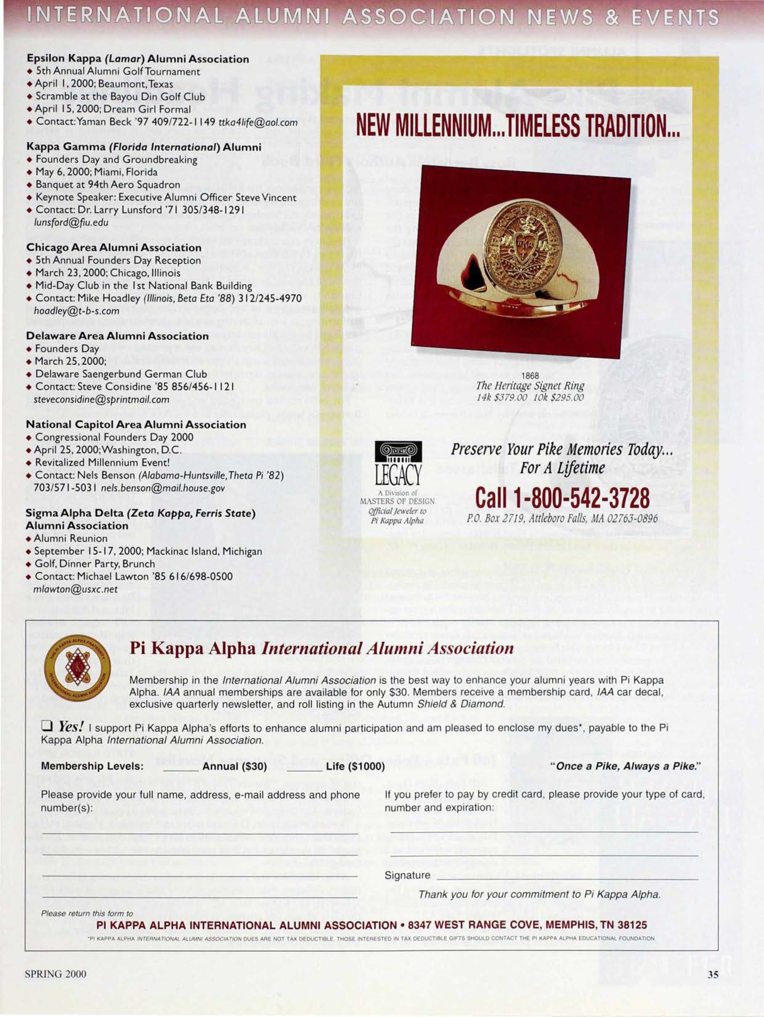 The Heritage Signet Ring, Spring 2000